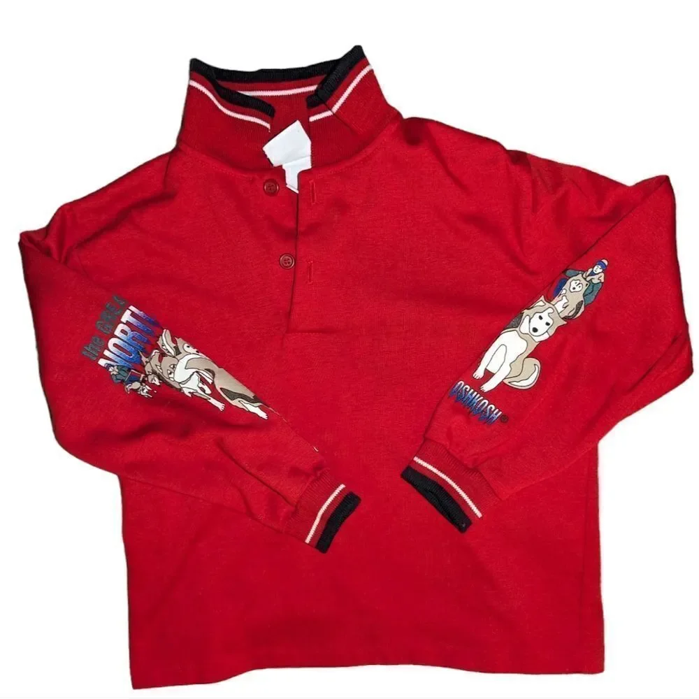 Oshkosh bgosh vintage red‎ Alaskan dog sled Polo top